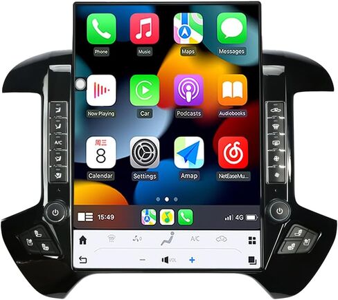 15.6 inch Screen Android 13 Car Radio Head Unit for GMC Sierra Chevrolet Silverado 2014-2018 Car Multimedia Stereo Player GPS Navigation 128GB (Black OEM 8" Screen) in Kuwait