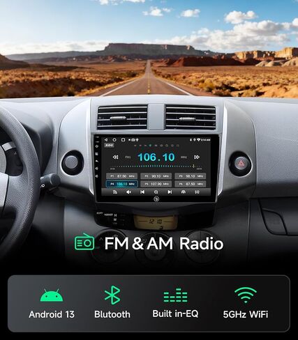 Car Stereo Radio for Toyota RAV4 2006-2012, Wireless CarPlay Android Auto in Kuwait