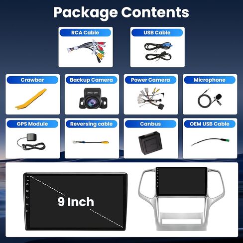 64G Car Radio Stereo for Jeep Grand Cherokee 2011 2012 2013: Upgrade Wireless Carplay Android Auto 1280 * 800 Touch Screen Head Unit Bluetooth GPS Navigation 5GWiFi FM Backup Camera in Kuwait