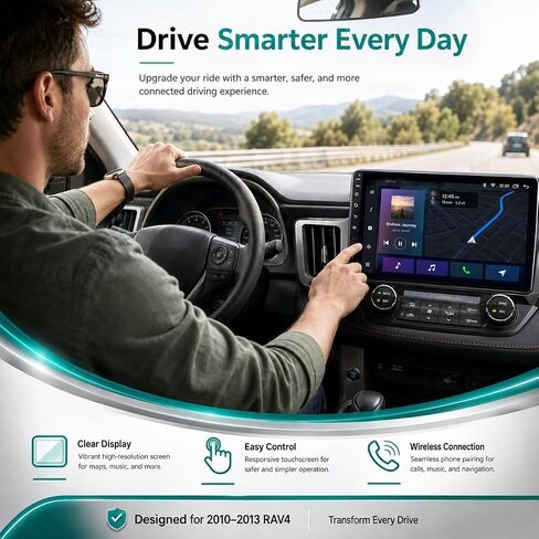 for Toyota RAV4 2013-2018 – 10.2" (Online Upgrade OTA System) IPS Android Car Radio, 8core+64G, Wireless CarPlay/Android Auto, 5G WiFi, GPS Navigation, Bluetooth, Backup Camera, Mirror Link in Saudi Arabia