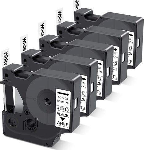 Compatible with Dymo D1 Label Tape 45013 Black on White 1/2 in x 23Ft, in Kuwait