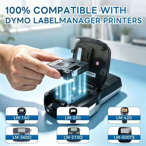 Compatible with Dymo D1 Label Tape 45013 Black on White 1/2 in x 23Ft, in Kuwait