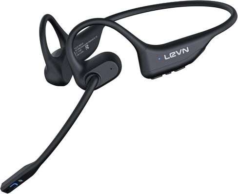 Open Ear Headphones with Mic, 29g Trucker Bluetooth Headset with Microphone, Dual Connect Bluetooth Headphones with mic, Sweatproof Wireless Headset with Mic for Work, Workout, Driver, Calls, Gift in Kuwait