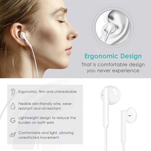 USB C Headphones for iPhone 17/17Pro/16e/15 Type C Earbuds Wired Earphones in Kuwait