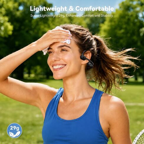 Open Ear Headphones with Mic, 29g Trucker Bluetooth Headset with Microphone, Dual Connect Bluetooth Headphones with mic, Sweatproof Wireless Headset with Mic for Work, Workout, Driver, Calls, Gift in Kuwait