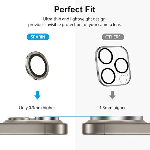 SPARIN 4 Pack Camera Lens Protector for iPhone 15 Pro/iPhone 15 Pro Max in Kuwait