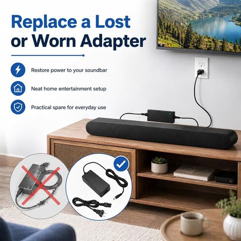 for Samsung Soundbar, 24V AC DC Power Supply Adapter, Replacement Charger Cord Compatible with HW-K650 HW-K651 HW-KM45 HW-KM55 HW-KM47 HW-KM57 HW-J550 HW-J551 HW-H450 in Kuwait