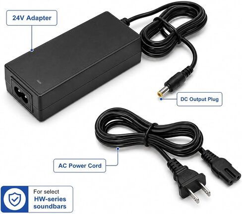 for Samsung Soundbar, 24V AC DC Power Supply Adapter, Replacement Charger Cord Compatible with HW-K650 HW-K651 HW-KM45 HW-KM55 HW-KM47 HW-KM57 HW-J550 HW-J551 HW-H450 in Kuwait