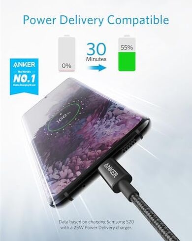Anker Retractable USB-C Car Charger, 75W Max Fast Charging with Built-in Retractable Cable Car Adapter & Anker USB C to USB C Cable, Type-C 60W Fast Charging Cable (6 FT, 2Pack), for iPhone 17 Series in Kuwait