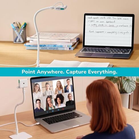 OKIOCAM S-G4K 8MP Ultra HD Document Camera, Auto Focus, Flexible Gooseneck Arm, Metal Base, Compatible with Mac, Windows, iPad, Chromebook – Online Teaching, Distance Learning & Live Demo in Kuwait