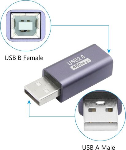 USB 2.0 Printer Connector Adapter, Expansion Adapter Plug, 480 Mbps Data in Kuwait