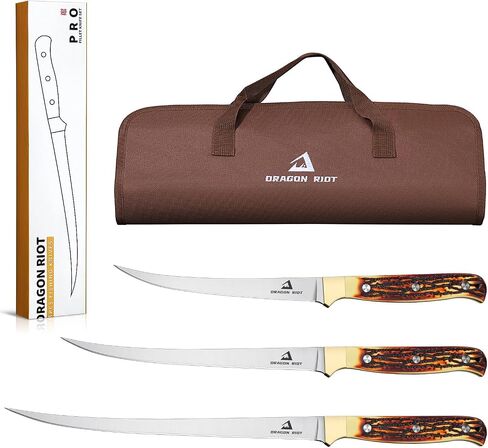 DRAGON RIOT Fillet Knife Set, Japanese Stainless Steel, Ergonomic Handle in Kuwait