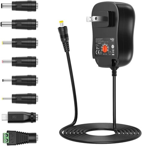 Belker 45W Universal 5V 6V 7.5V 9V 12V 13.5V 15V AC Adapter with USB C tip in Saudi Arabia