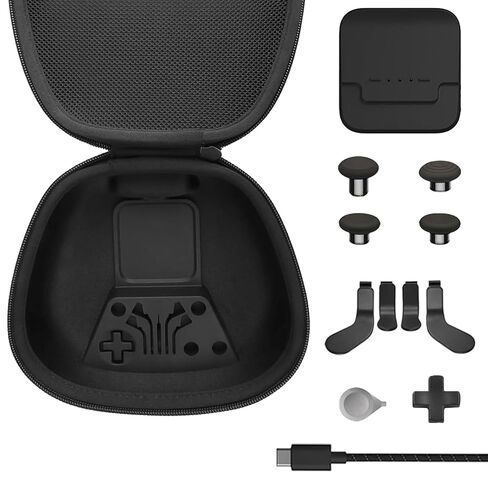 Complete Component Pack Compatible for Xbox Elite Series 2 Controller , Accessories Includes 1 Carrying Case, 1 Charging Dock, 1 Charger Cable, 4 Thumbsticks, 4 Paddles and 1 Adjustment Tool(Black) in Kuwait
