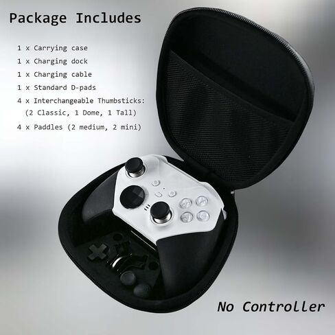 Complete Component Pack Compatible for Xbox Elite Series 2 Controller , Accessories Includes 1 Carrying Case, 1 Charging Dock, 1 Charger Cable, 4 Thumbsticks, 4 Paddles and 1 Adjustment Tool(Black) in Kuwait