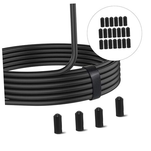 40pcs Heat Shrink Cable Cover 10mm X 30mm Rubber Black End Cap in Saudi Arabia