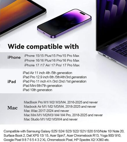 Apple USB-C to HDMI Adapter 4K@120Hz for iPhone 15 16 17 MacBook Pro Air iPad Pro, MFi Certified USB 3.1 Type C Digital AV HDMI 2.0 Cord Compatible with Samsung Galaxy S25/S24/S23 and More in Kuwait