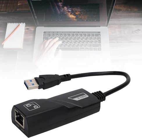 USB 3.0 to RJ45 Gigabit Ethernet Adapter, Wired Network Card for Laptop and Desktop, Plug and Play External Ethernet Adapter with 10/100/1000Mbps Speed for in Kuwait
