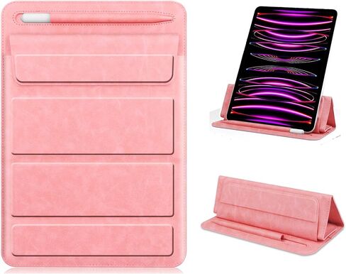 8-11 inch Tablet Sleeve Case with Pen Holder, Slim PU Lightweight Universal case with Foldable Stand for iPad 10th Generation 2022, iPad Pro 11, iPad mini6, Galaxy Tab S9/A9 Plus/A8 etc Pink in Kuwait