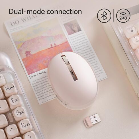 LOFREE Pudding Dual Mode Wireless Mouse with 5 Adjustable DPI Levels, Rechargeable, Office, for Windows, MacOS, iOS, Android, Compatible with PC, Mac, Laptop（Foundation） in Kuwait