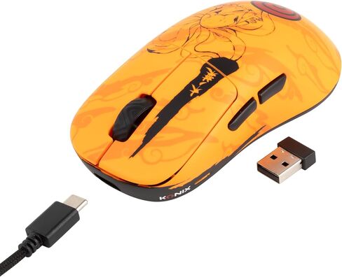 Konix Naruto Shippuden Gaming-Maus kabelgebunden/kabellos PC - Nummerierte Pro Collector Edition - 26.000 DPI - 70 Std. Akkulaufzeit - Kurama-Motiv in Kuwait
