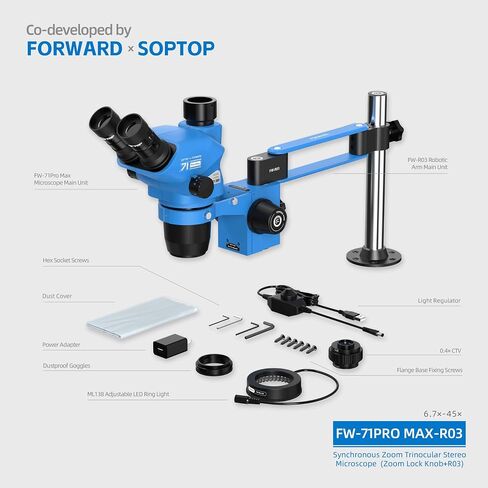 Forward FW-71Pro Max-R03 Trinocular Microscope, R03 Arm, Super DoF in Saudi Arabia
