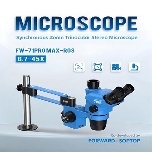 Forward FW-71Pro Max-R03 Trinocular Microscope, R03 Arm, Super DoF in Saudi Arabia