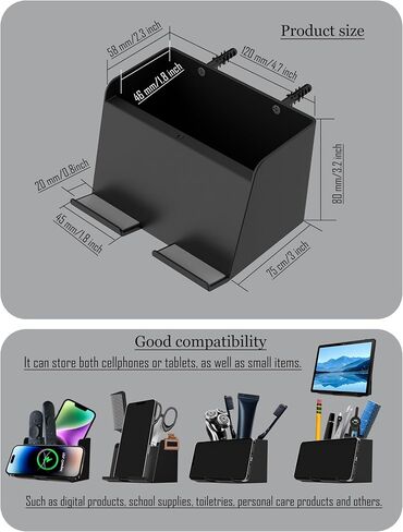 Universal Wall Mount Phone Holder, (Black) in Kuwait