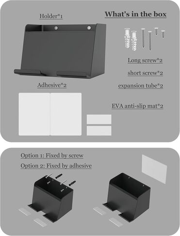 Universal Wall Mount Phone Holder, (Black) in Kuwait
