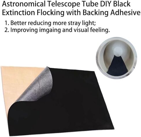 Black Matting Tape with Adhesive Backing 100x48cm, Used for Better Light Imaging in Astronomical telescopes in Kuwait