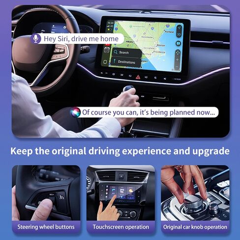 Wireless CarPlay & Android Auto Adapter 2-in-1 Convert Wired CarPlay to Wireless, No Latency, WiFi 6 & Bluetooth 5.3, Auto Reconnect, USB & Type-C, Compatible W iPhone iOS 10+, Android 11+, 2015+ Cars in Saudi Arabia