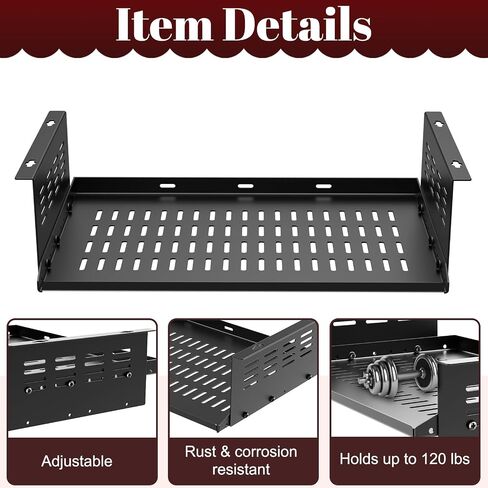 Under Desk Computer Mount Under Desk Laptop Mount Heavy-Duty Space-Saving for Small Form Factor SFF Computers and PCs Compatible with PlayStation 4, PS4 Slim, PS4 Pro L17.3 x H 4" x D 12" in Saudi Arabia