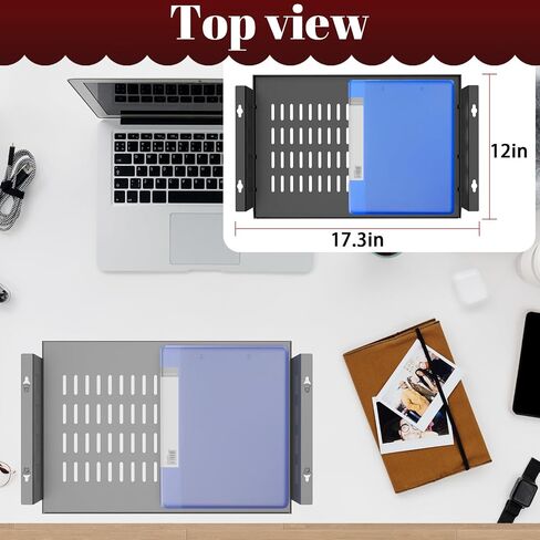 Under Desk Computer Mount Under Desk Laptop Mount Heavy-Duty Space-Saving for Small Form Factor SFF Computers and PCs Compatible with PlayStation 4, PS4 Slim, PS4 Pro L17.3 x H 4" x D 12" in Saudi Arabia