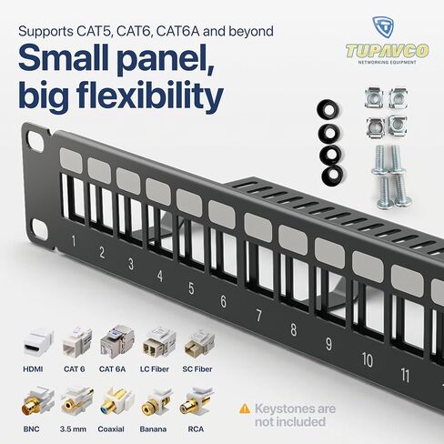 10" Patch Panel for Mini Network Rack (12 Port) - Tupavco TP410 in Kuwait