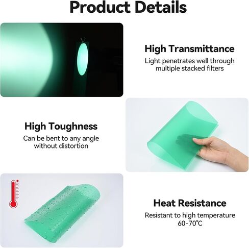 UTEBIT 12 Pieces Gel Light Filters 11.7X8.3 Inch Film Plastic Sheets Green in Kuwait