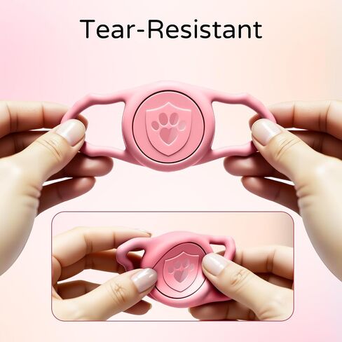 IP68 Waterproof AirTag Holder for Dog Collar, Silicone, Pink in Saudi Arabia