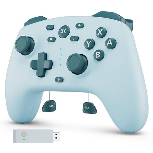 Wireless Switch Controller for Switch/Switch 2/Lite/OLED/PC Controller with 2.4G Adapter, 2 Pack Switch Controller with Hall Joysticks & Hall Triggers, Switch Pro Controller with Wake-up, 2 Back Programmable Buttons, Turbo Function in Kuwait