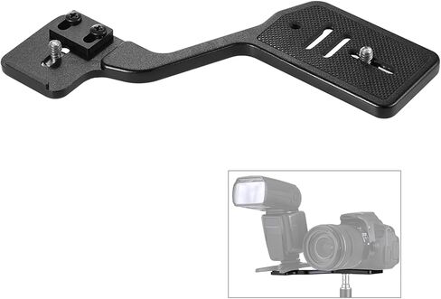 Cosiki Portable Aluminum Alloy Camera Flash Bracket, 1/4-Inch Screw Mount Bracket, CNC Integrated with Lightweight Design, Ideal for DSLR, Flashes & Microphones, Hot Shoe Cameras in Kuwait