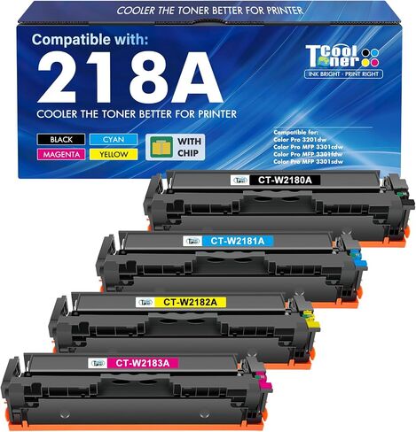 218A Toner Cartridges 4 Pack for HP 218A Toner 218X 218 MFP 3301fdw 3201dw in Kuwait
