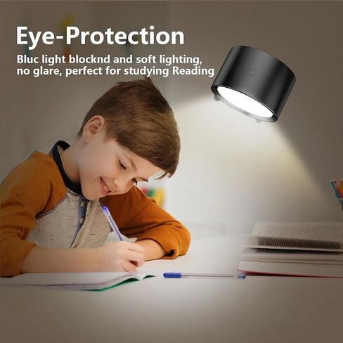 Magnetic Wall Lamp Dimmable Rotating Bedroom Reading Light USB Rechargeable (Black) in Saudi Arabia