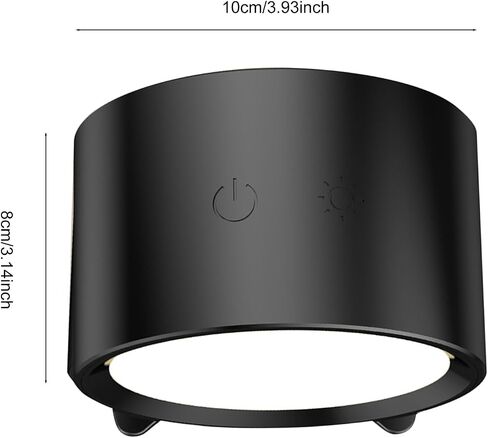 Magnetic Wall Lamp Dimmable Rotating Bedroom Reading Light USB Rechargeable (Black) in Saudi Arabia