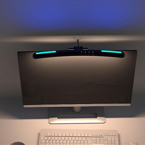 Curved Monitor Light Bar, Dimmable Computer Screen Lamp with Stepless Dimming, 3 Color Temperature Touch Control, Type C Powered, for Curved & Flat Screens Up to 1.6 Inch in Kuwait