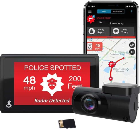 Cobra Smart Dash Cam + Rear Cam (SC 200D) – QHD+ 1600P Resolution, Built-in Wi-Fi & GPS, Voice Commands, Live Police Alerts, Incident Reports, Emergency Mayday, Drive Smarter App, 16GB SD Card Incl. in Saudi Arabia