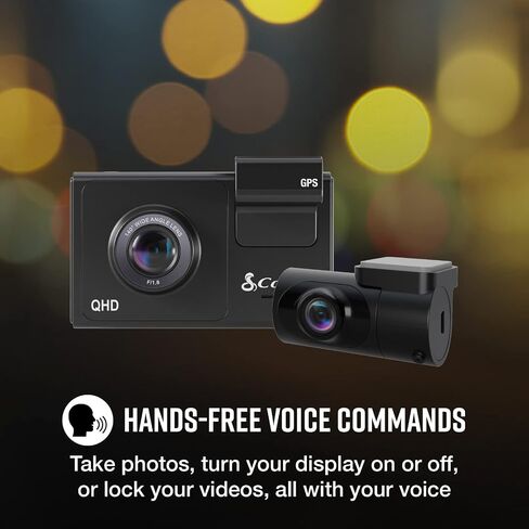 Cobra Smart Dash Cam + Rear Cam (SC 200D) – QHD+ 1600P Resolution, Built-in Wi-Fi & GPS, Voice Commands, Live Police Alerts, Incident Reports, Emergency Mayday, Drive Smarter App, 16GB SD Card Incl. in Saudi Arabia