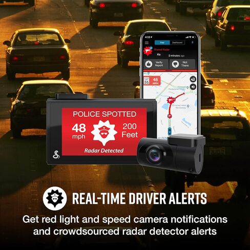 Cobra Smart Dash Cam + Rear Cam (SC 200D) – QHD+ 1600P Resolution, Built-in Wi-Fi & GPS, Voice Commands, Live Police Alerts, Incident Reports, Emergency Mayday, Drive Smarter App, 16GB SD Card Incl. in Saudi Arabia