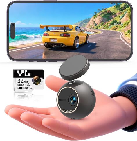 KAWA Dash Cam 2K, Mini Spherical with Voice Control & WiFi Car Camera in Kuwait