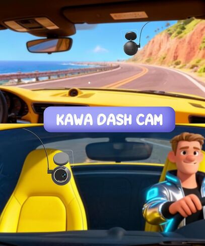 KAWA Dash Cam 2K, Mini Spherical with Voice Control & WiFi Car Camera in Kuwait