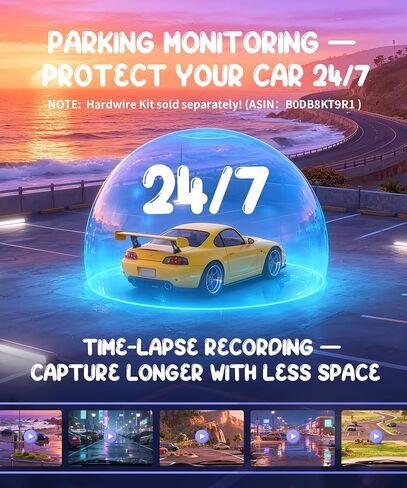 KAWA Dash Cam 2K, Mini Spherical with Voice Control & WiFi Car Camera in Kuwait