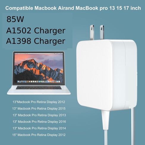 85W T-Tip Charger for Mac Book Pro Retina, Exact Fit for A1398 & A1502 in Kuwait