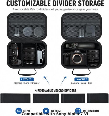 Camera Case for Sony Alpha 7 VI III IV/7R V, Hard EVA Protective Bag in Kuwait